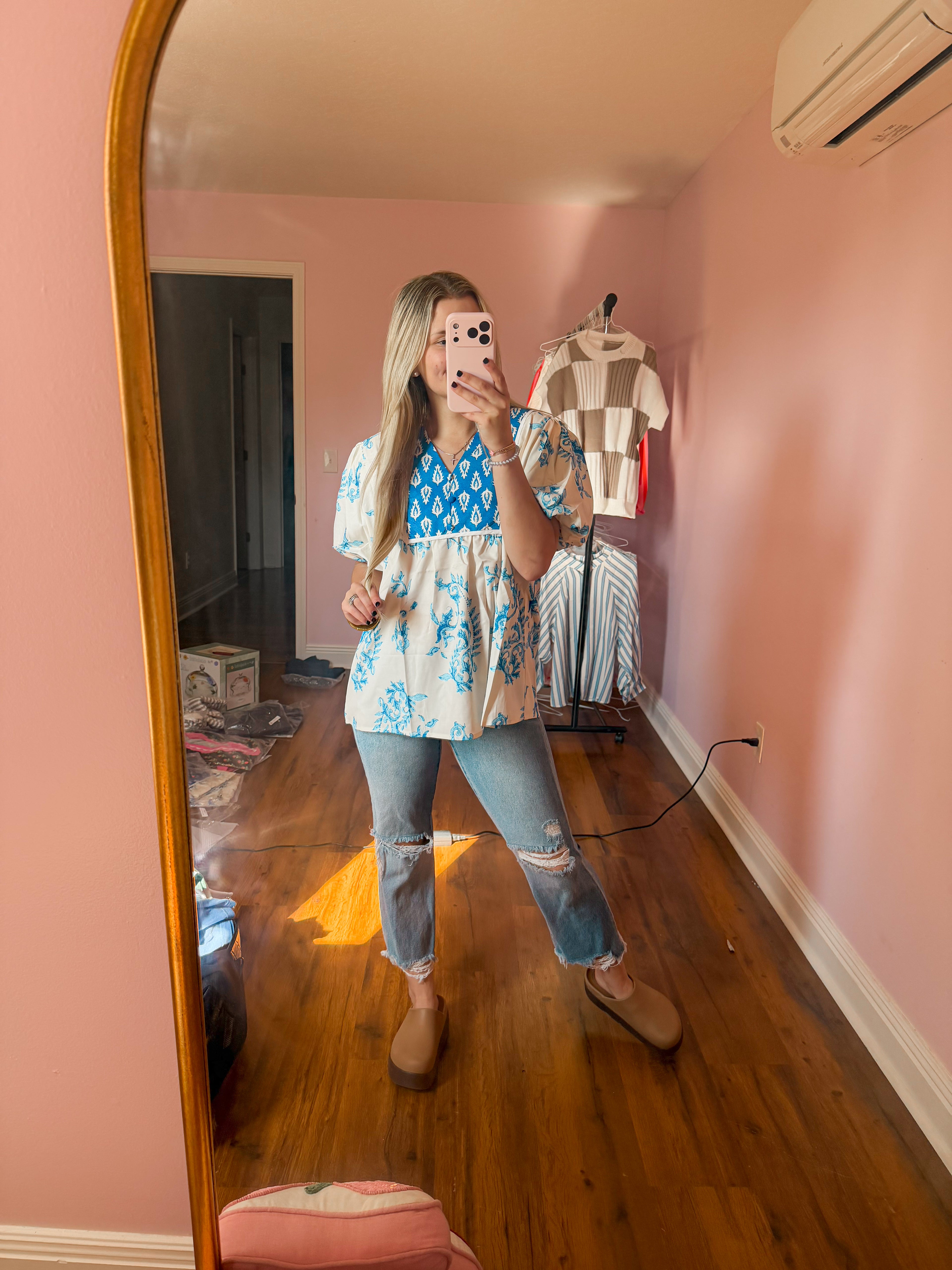 BUTTON BLUE TOP
