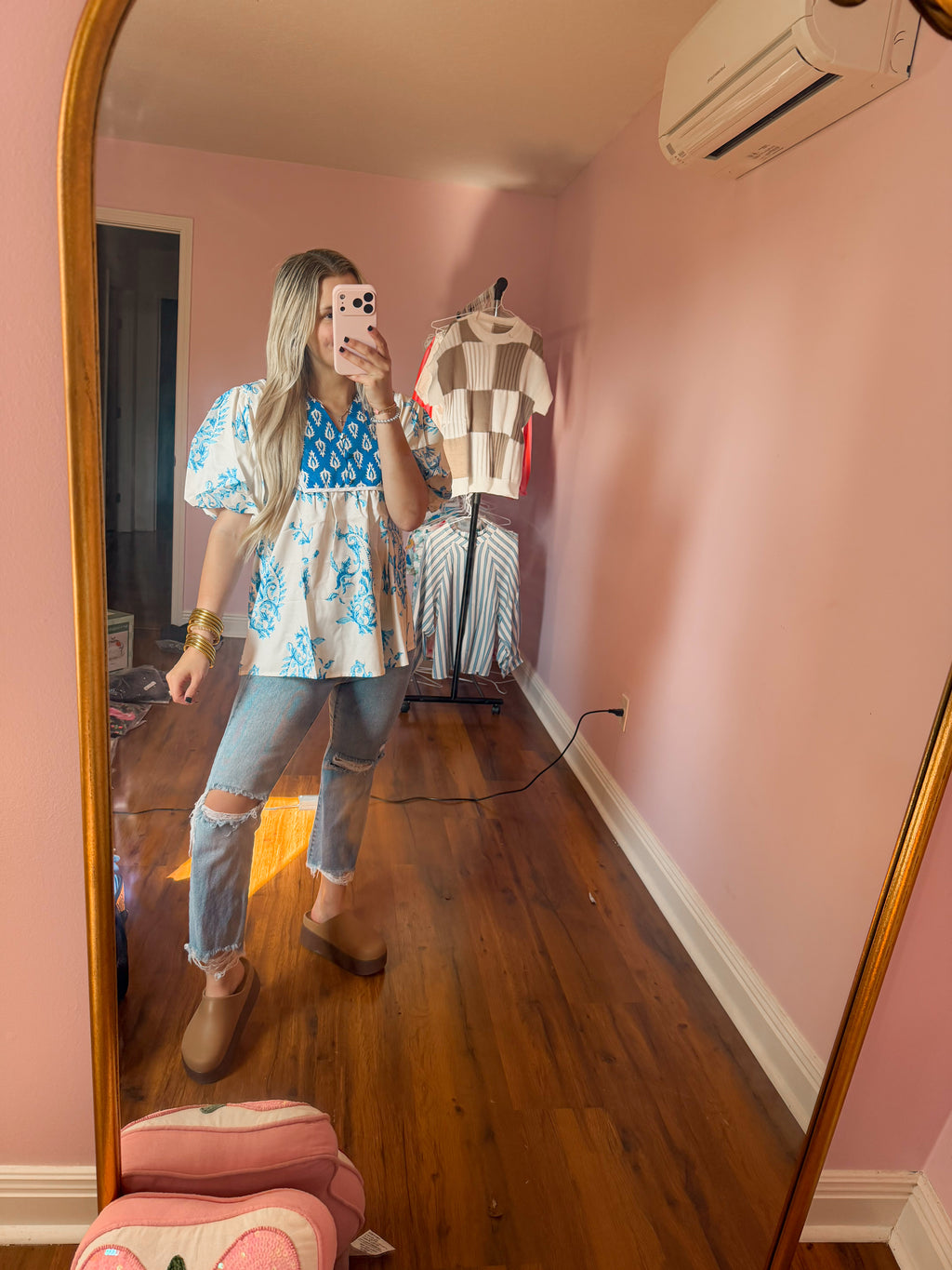BUTTON BLUE TOP
