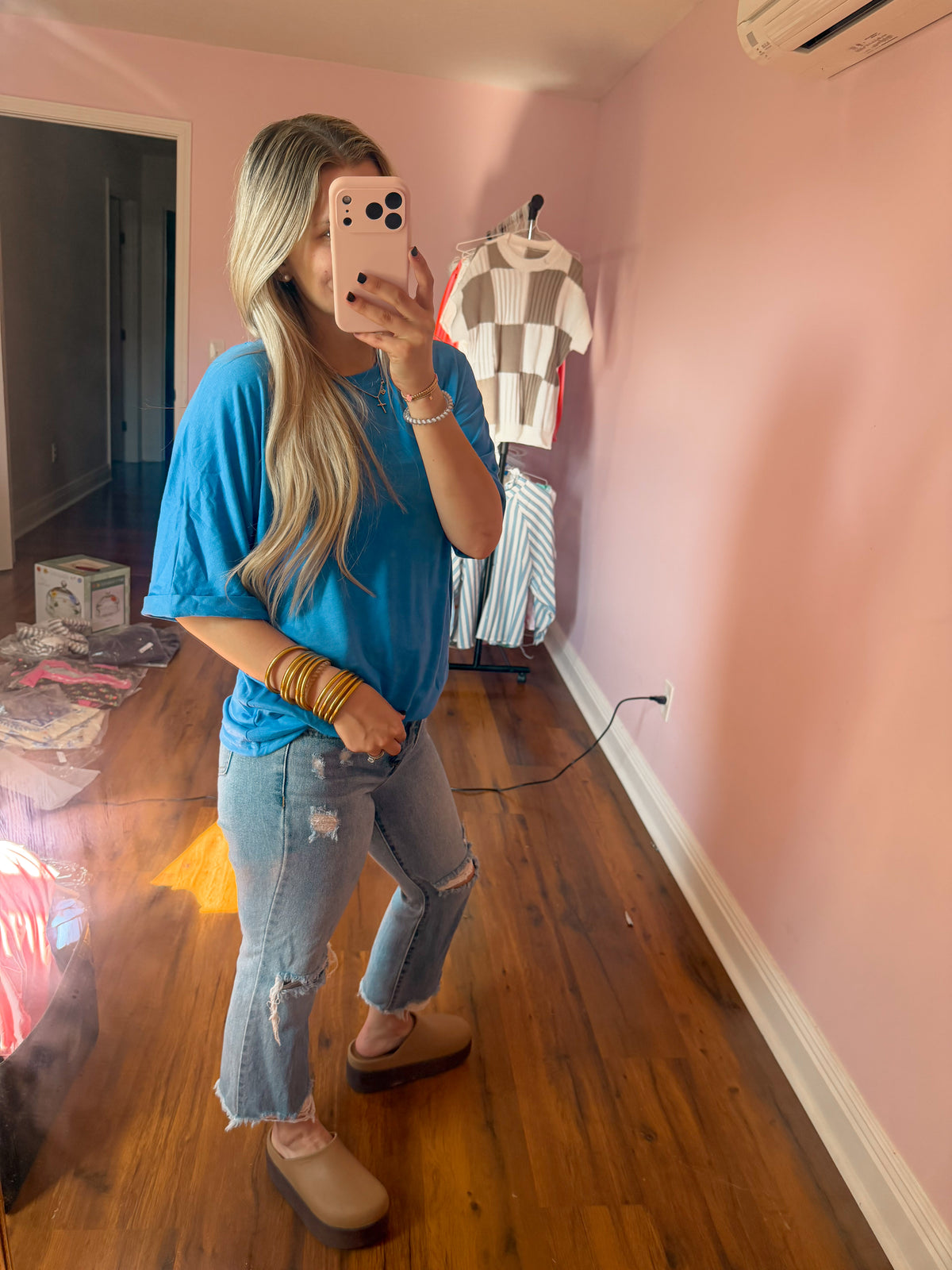 BLUE STRETCHY TOP