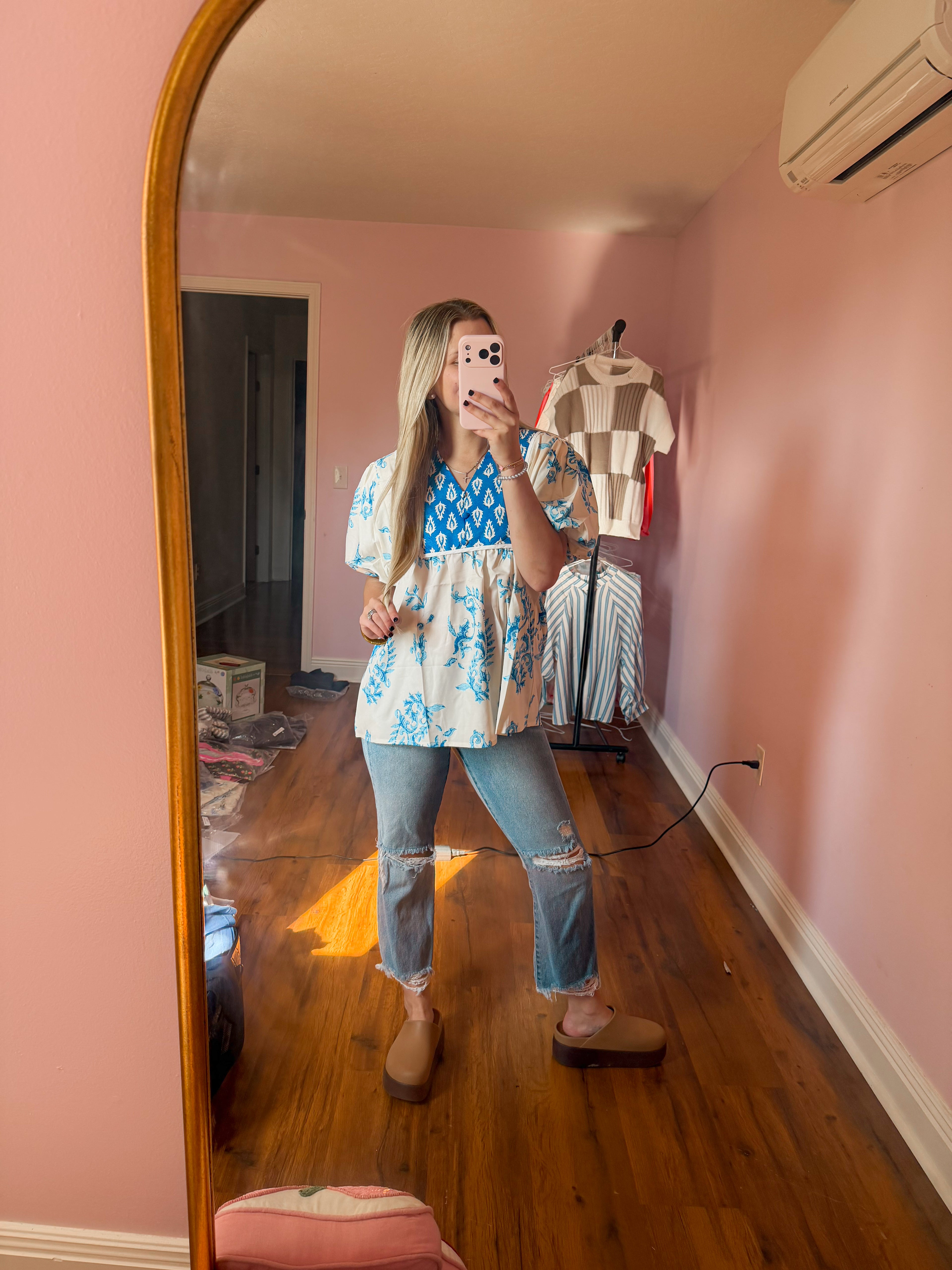 BUTTON BLUE TOP
