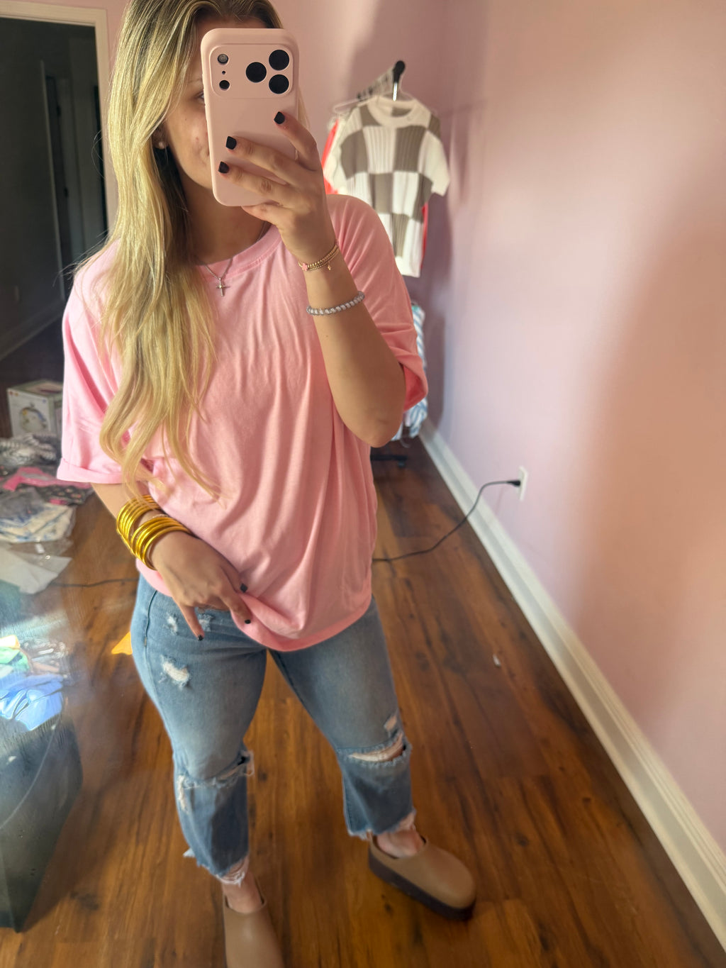 PINK STRETCHY TOP